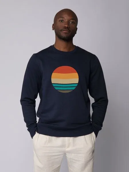 watapparel watapparel Sweatshirt Unisex Retro Sunset Ocean, French navy, – Produktbild 2 von 4