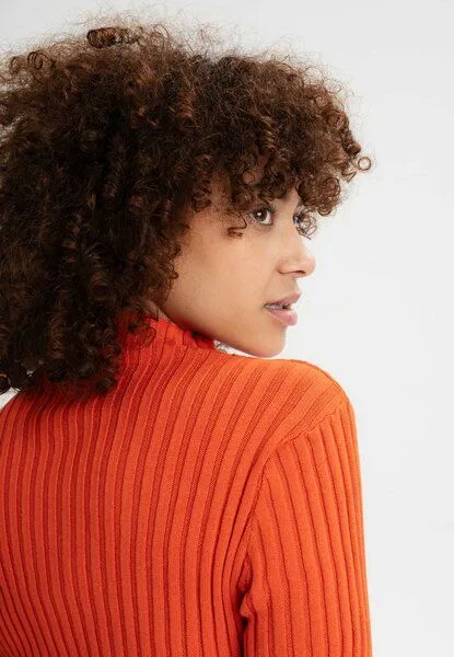 MELA MELA Strickpullover Style NAMARI aus 100% Bio-Baumwolle, Orange brick, – Produktbild 2 von 4