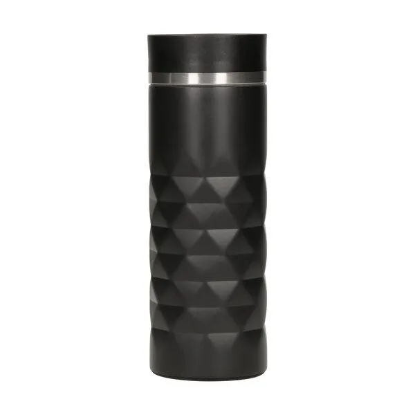 elasto elasto Edelstahl Thermobecher Diamond - 450 ml - auslaufsicherer Verschluss, Onyx schwarz, – Produktbild 1 von 4