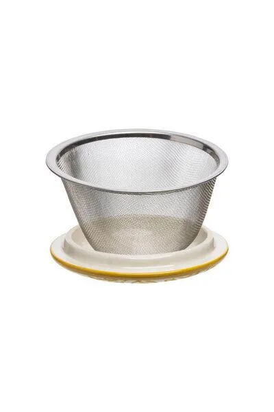 Tranquillo Tranquillo Tasse mit Teesieb RUSTIC 400 ml, Gelb, – Produktbild 4 von 5