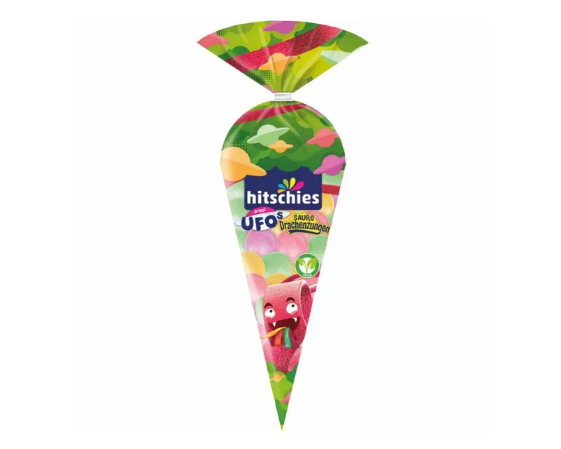 hitschies hitschies Süßigkeit, hitschies Brizzl Ufos Saure Drachenzungen Geschmack Packung 75g – Produktbild 1 von 2