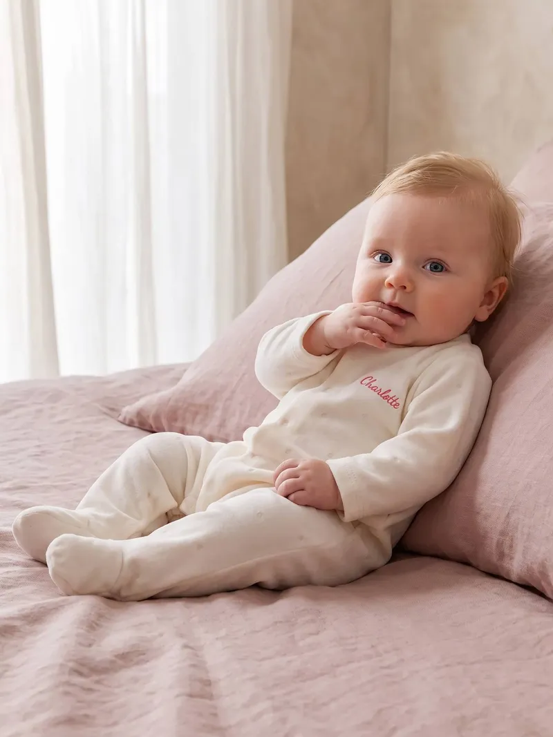 Vertbaudet Baby-Set aus Jacke, Beige meliert, – Produktbild 3 von 4