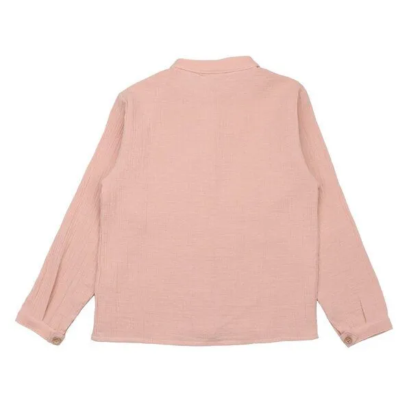 Walkiddy Kinder Hemdbluse GOTS zertifiziert – Bio-Baumwolle, Rosa, langärmelig, Knopfleiste, weich & bequem | Walkiddy, Pink, – Produktbild 2 von 3