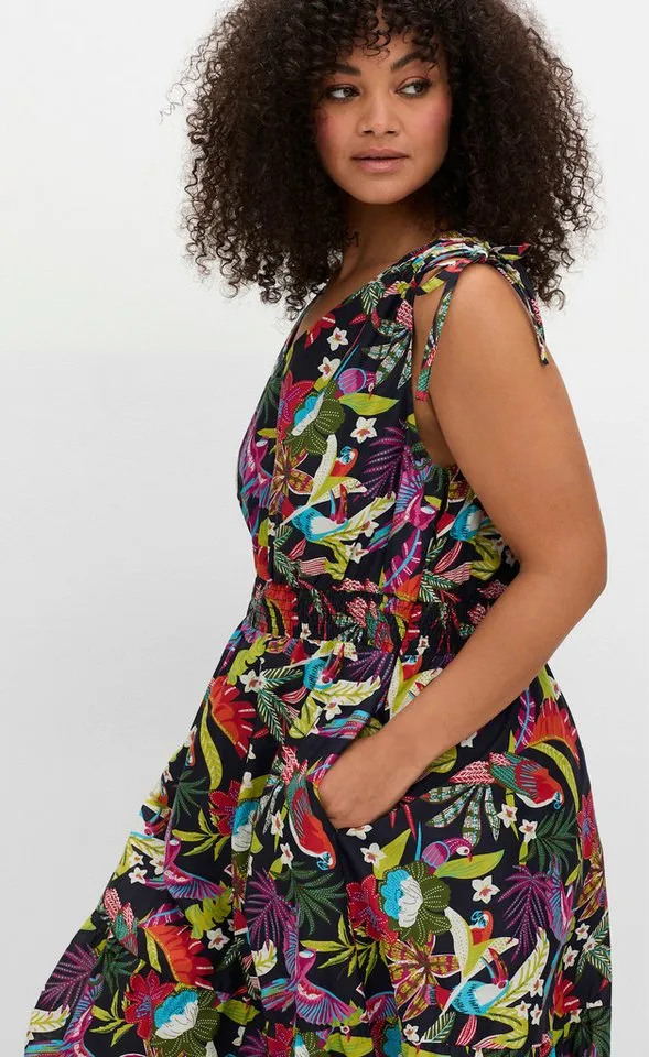 sheego by Joe Browns sheego by Joe Browns Etuikleid Maxikleid Ärmellos, Blau, – Produktbild 4 von 4