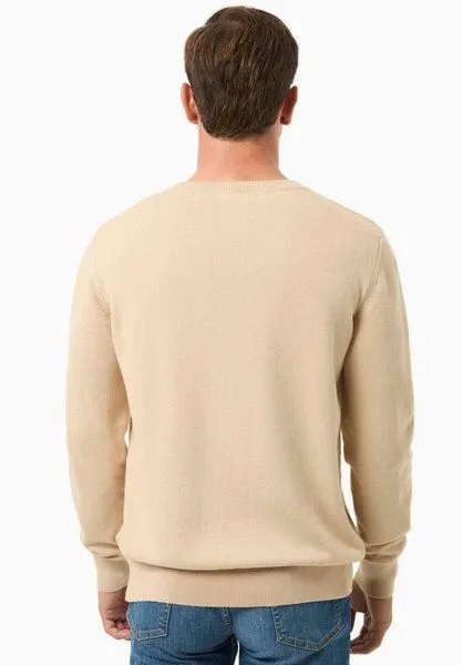 ORGANICATION ORGANICATION Pullover aus Bio-Baumwolle mit V-Ausschnitt, Beige, – Produktbild 4 von 4