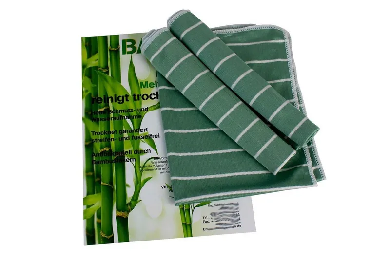 Muxel Muxel® Reinigung Bambus Tuch Set 3er Set Reinigungstuch (66% Polyester / 18% Viskose aus Bambus/ 16% Polyamid, 40), Grün, – Produktbild 2 von 5