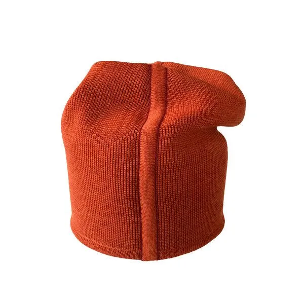 austriandesign.at austriandesign.at BeanieMütze reversibel aus extrafeiner Merinowolle, Rot/orange, – Produktbild 4 von 4