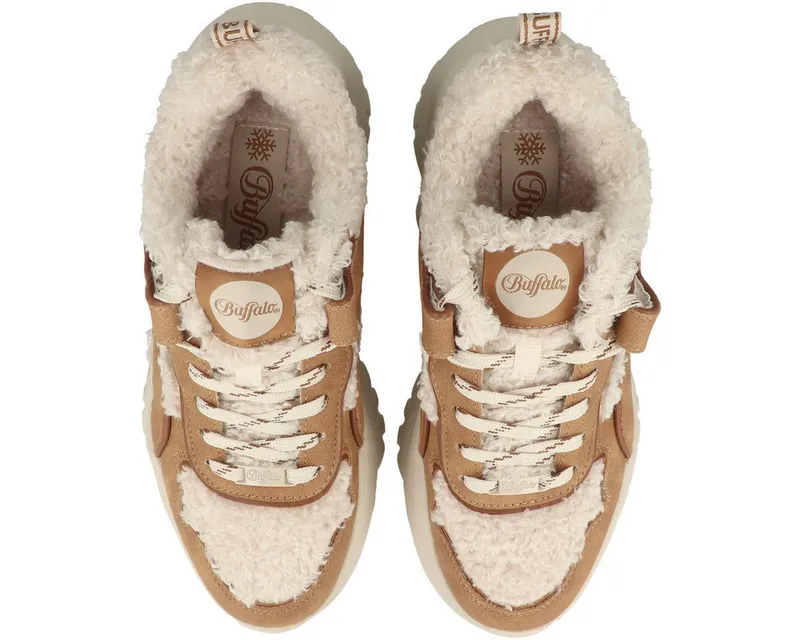 Buffalo Buffalo Bliss Warm Damen Sneaker Turnschuhe, Sportschuhe, Freizeitschuhe, Halbschuhe, Schnürschuhe, Braun, – Produktbild 2 von 5