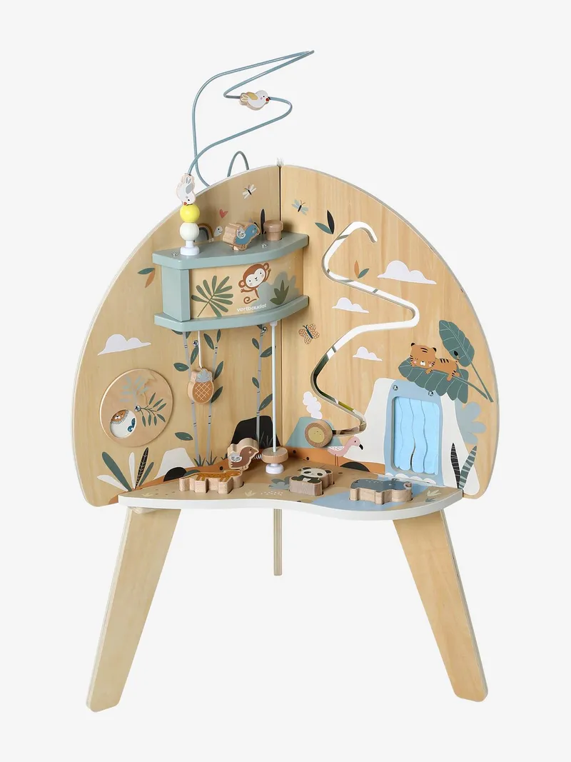 Vertbaudet Activity-Tisch Tiere aus FSC®-Holz, Braun, – Produktbild 1 von 4