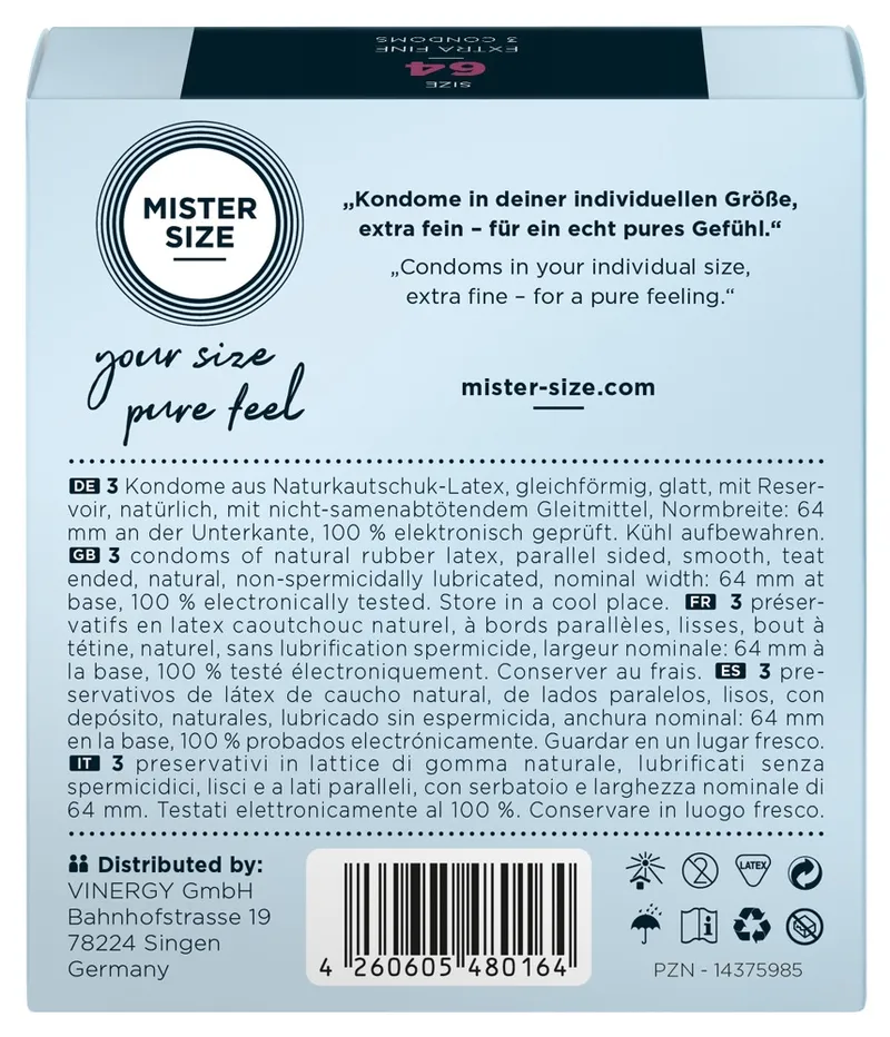 Kondome „64 mm“, transparent, hauchdünn, feucht, Transparent, – Produktbild 1 von 3