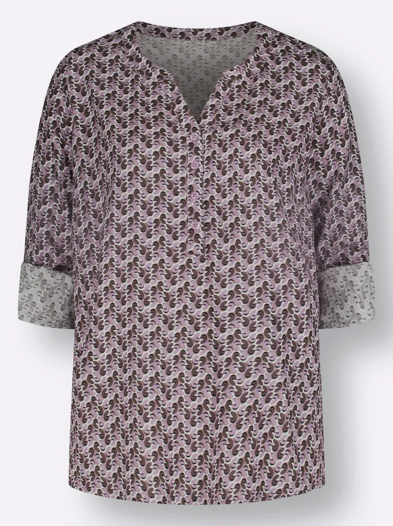 Witt Druckbluse mauve-dunkeltaupe-bedruckt, Mauve-dunkeltaupe-bedruckt, – Produktbild 1 von 2