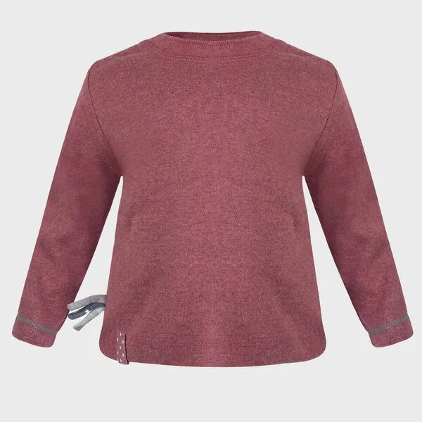 OrganicEra Baby Langarm T-shirt 'OrganicEra' aus Bio Baumwolle, Bordeaux melange (rot), – Produktbild 4 von 4
