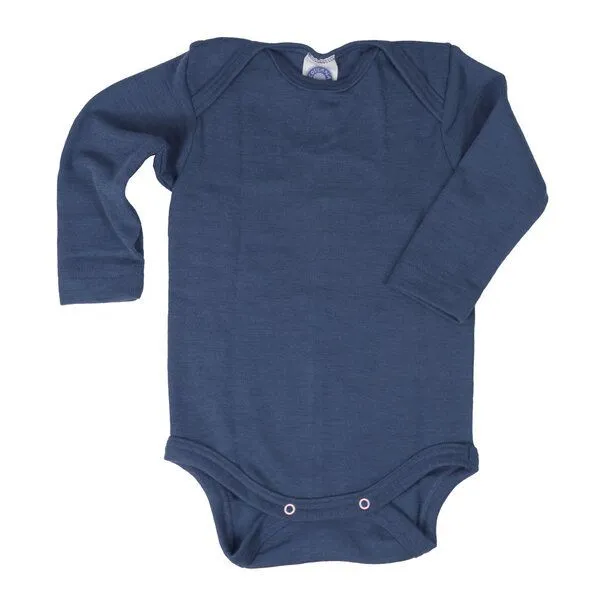 Cosilana Cosilana Baby-Body Langarm Wolle Seide, Marine, – Produktbild 1 von 1