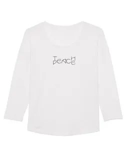 Human Family Human Family Damen Longsleeve aus Slub Garn - "Wave - Teach Peace" – Produktbild 1 von 1