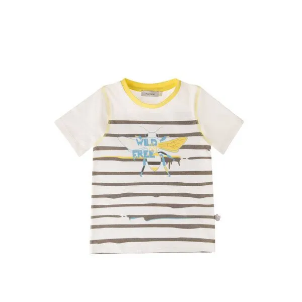Marraine Kids Marraine Kids T-Shirt aus Bio Baumwolle mit Alloverdruck, Dunkelgrau/weiß, – Produktbild 1 von 4