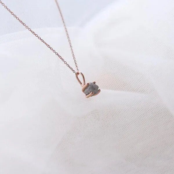 Eppi Eppi Goldanhänger mit ungeschliffenen Diamanten Susan, Weiss, – Produktbild 1 von 4