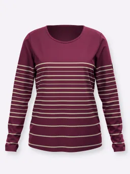 Witt Langarmshirt bordeaux-sand-geringelt – Produktbild 1 von 1