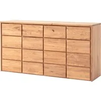 Kommode "Rödvig" aus Wildeiche, mit 4 Schubladen und 4 Türen, B 130 x T 48 x H 91 cm – Produktbild 1 von 1