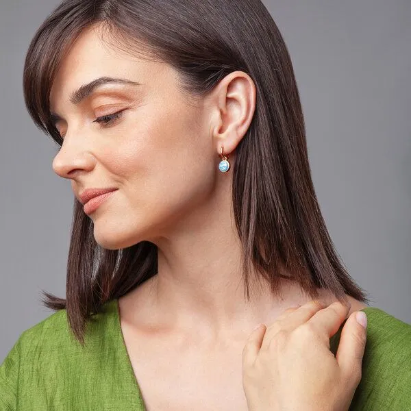 ALEXASCHA ALEXASCHA Roségold Clip Creolen mit Anhänger | Mix & Match, Azurblau, – Produktbild 2 von 4