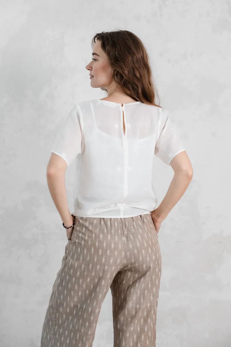 Jyoti - Fair Works Jyoti - Fair Works Damen vegan Hemd Sarala Bhuti Weiß, Weiß, – Produktbild 1 von 2