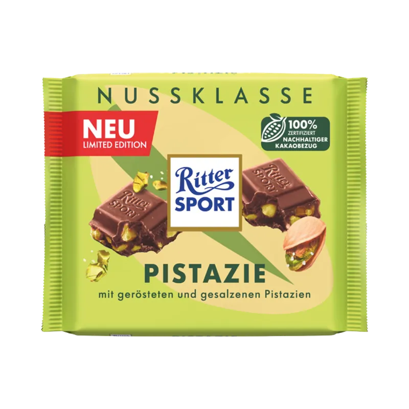 Ritter Sport Ritter Sport NussKlasse Pistazie, geröstet & gesalzen, 100g – Produktbild 1 von 2