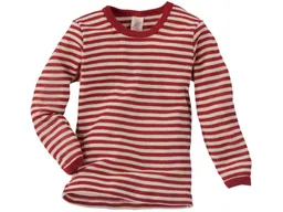 Engel natur Engel Natur Kinder Unterhemd Langarm Bio-Merinowolle rot-geringelt Gr.128 – Produktbild 1 von 1