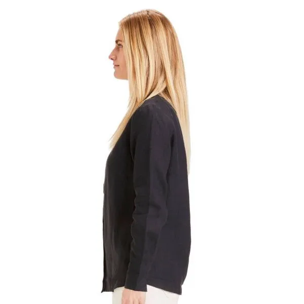 KnowledgeCotton Apparel KnowledgeCotton Apparel Sage Classic Reg Linen Shirt, Black jet, – Produktbild 3 von 4