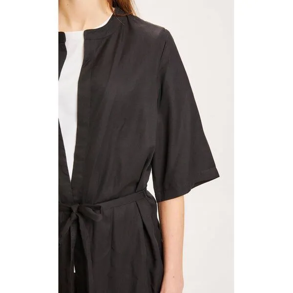 KnowledgeCotton Apparel KnowledgeCotton Apparel Kimono AYANA aus Lyocell (Tencel), Schwarz (black jet), – Produktbild 2 von 2