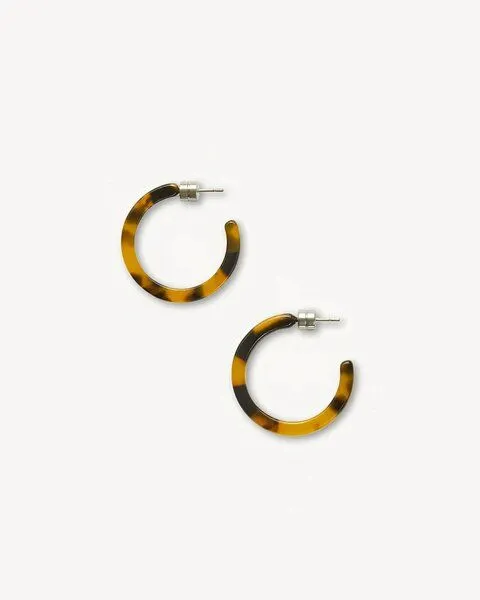 JAN N JUNE JAN N JUNE Machete Runde Ohrringe Mini Hoops aus Acetat, Braun (classic tortoise), – Produktbild 3 von 4