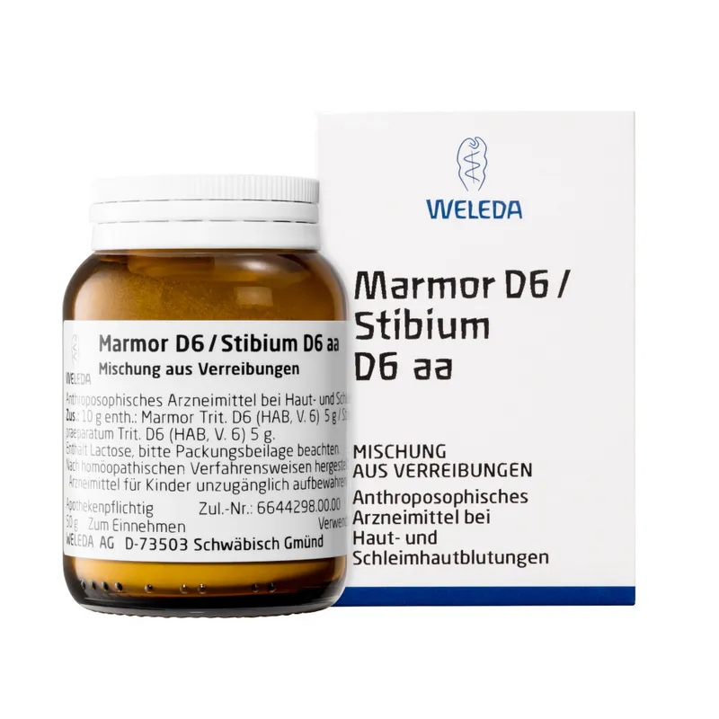 Weleda WELEDA MARMOR D 6 / STIBIUM D 6 aa Trituration 50 g Trituration – Produktbild 1 von 1