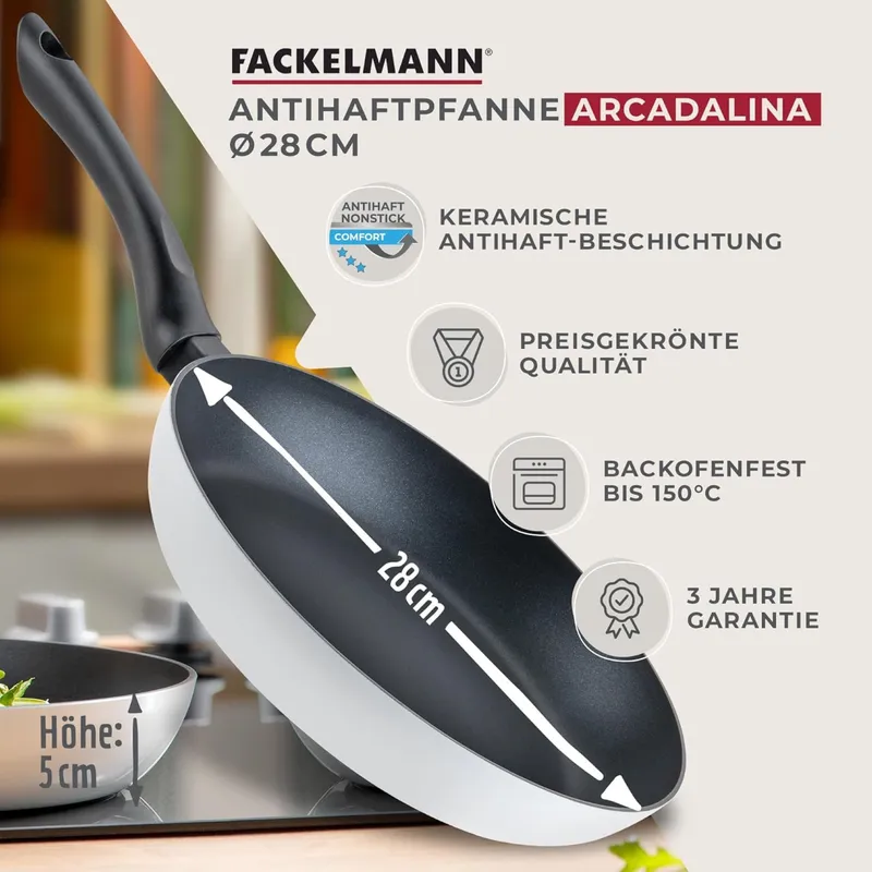 Chefkoch trifft Fackelmann Chefkoch trifft Fackelmann Pfannen-Set Arcadalina Ø28cm mit Deckel – Produktbild 3 von 3