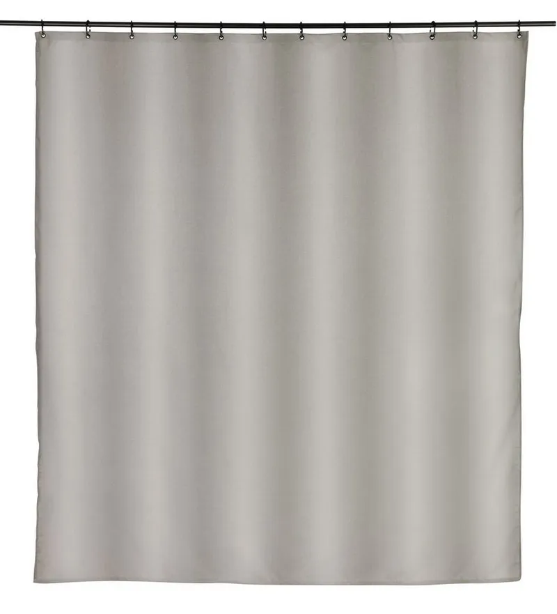 SCHÖNER WOHNEN-Kollektion Duschvorhang »Mayour« Breite 180 cm (Set, 17-tlg), aus Polyester, wasserabweisend, mit 16 Duschvorhangringen, Grau, – Produktbild 3 von 4