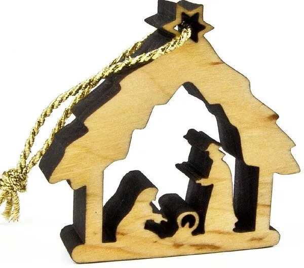 ReineNatur ReineNatur Weihnachtbaumanhänger - Krippenform - 2er-Set – Produktbild 1 von 1