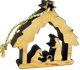 ReineNatur ReineNatur Weihnachtbaumanhänger - Krippenform - 2er-Set – Produktbild 1 von 1