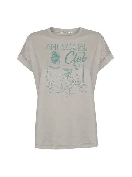 GreenBomb GREENBOMB Anti Social Loony - Sportliches T-Shirt aus Bio-Baumwolle mit Rollup Sleeve / hochwertiger Print / GOTS / Fair & Vegan, Grau (sandstone), – Produktbild 4 von 4