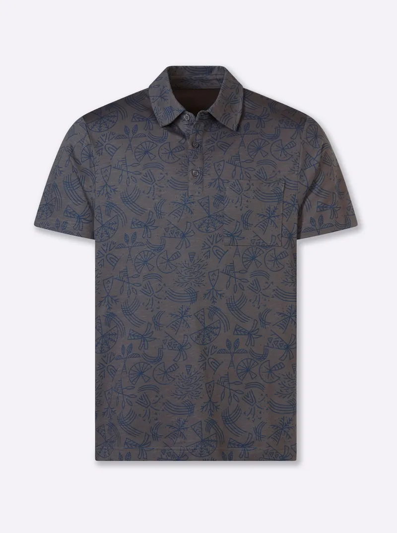 marco donati Kurzarmshirt anthrazit-bedruckt, Anthrazit-bedruckt, – Produktbild 1 von 2
