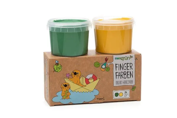 neogrün neogrün Fingerfarben 2er Set "Nori", Grün/gelb, – Produktbild 3 von 7