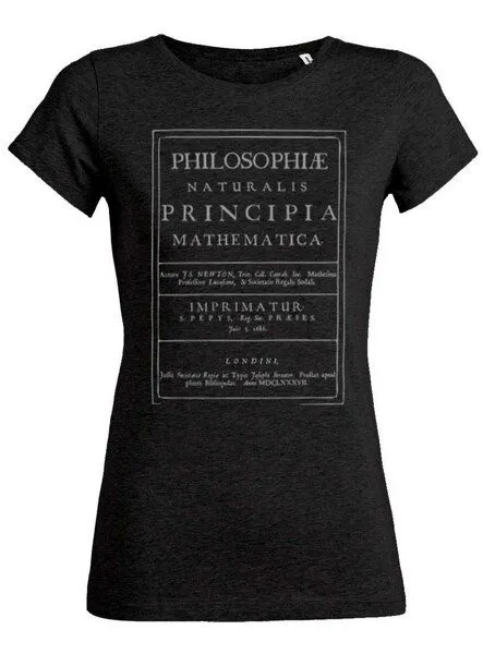 UNIPOLAR UNIPOLAR Physik T-Shirt | Principia Mathematica, Heather black denim, – Produktbild 3 von 3