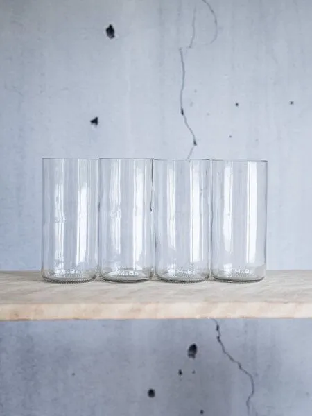 MaBe MaBe Glas 400 ml - gefertigt aus der Weinflasche - Zukunftstrend UPCYCLING, Transparent, – Produktbild 2 von 3