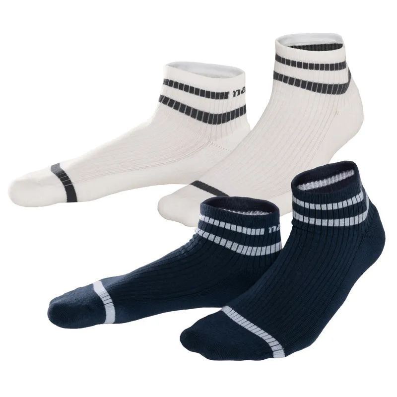Living Crafts LIVING CRAFTS - Unisex Hohe Sneaker-Socken, 2er Pack - Mehrfarbig (92% Bio-Baumwolle; 7% Polyamid (recycelt); 1% Elasthan), Nachhaltige Mode, Bio Bekleidung, Mehrfarbig, – Produktbild 1 von 1