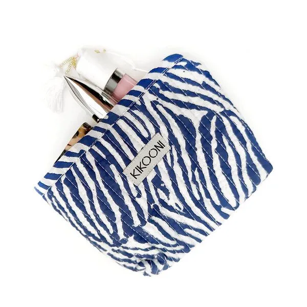 KIKOONI KIKOONI Geldbörsen | kleine Taschen | Passtasche "Mini Traveler", Blue zebra, – Produktbild 1 von 3