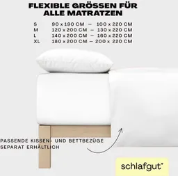 Schlafgut Schlafgut Spannbettlaken EASY Jersey Elasthan Boxspring, Jersey, Gummizug: rundum, (1 Stück), MADE IN GREEN by OEKO-TEX® – Produktbild 1 von 1