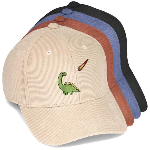 LIGARTI Bestickte Cord Cap – Charlie der Dino – LIGARTI Tiermanufaktur, Taubenblau, – Produktbild 2 von 4