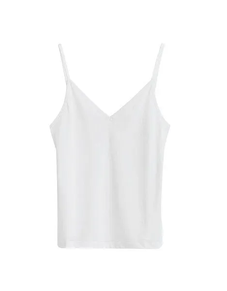 NINE TO FIVE NINE TO FIVE #chiem - Damen Camisole Top aus Bio-Baumwolle, Weiß, – Produktbild 1 von 4