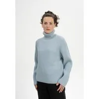 MELA MELA Rippstrick Rollkragenpullover Style CHIRHA aus 100% Bio-Baumwolle, Cloudy blue, – Produktbild 1 von 1