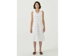 ORGANICATION ORGANICATION Bio-Damen-Midi-Kleid mit Kragen white, Gr. S – Produktbild 1 von 1