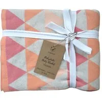 nidito nidito Bio Babydecke Baumwolle - 80x100 cm - 100% Bio-Baumwolle - Beige, Koralle, Rosa – Produktbild 1 von 1