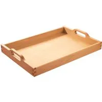 Holztablett aus massivem Buchenholz, geölt, 500 x 350 x 70 mm – Produktbild 1 von 1