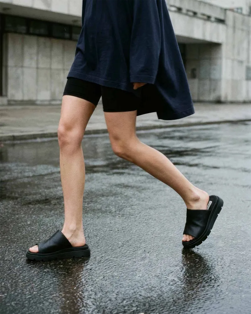 BOHEMA BOHEMA Damen vegan Slides Kado Schwarz, Schwarz, – Produktbild 1 von 2