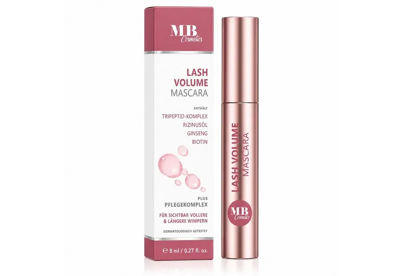 Medical Beauty Cosmetics Mascara Schwarz mit Serumeffekt - Lash Volume Wimperntusche, 8 ml, pflegend mit Tripeptid-Komplex & Biotin für lange Wimpern – Produktbild 1 von 5